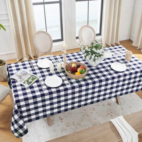 Vista 15 de Softalker - Mantel rectangular a cuadros, impermeable para exteriores, 54 x 120 pulgadas, mantel de búfalo a cuadros, resistente a las manchas