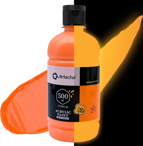 Vista 23 de Artecho Juego de pintura acrílica de 12 colores en envases grandes (500ml/17oz), pintura para manualidades artísticas para suministros de arte