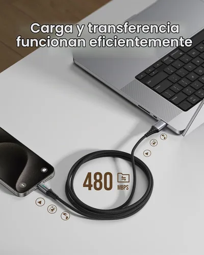 Vista 8 de INIU Cable USB a C de carga rápida, [5 paquetes, 1.6 pies + 3.3 pies x 2 + 6.6 pies x 2] 3.1 A cables tipo C, cables de carga de teléfono USB-C