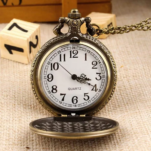 Vista 3 de Whodoit Mens Quartz Pocket Watch Green Eyes Round Case Shape Pendant Necklace Pocket Watch