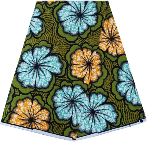 Vista 15 de Tela de algodón africana de la impresión de la cera de Ankara de 6 yardas usada para el material de costura