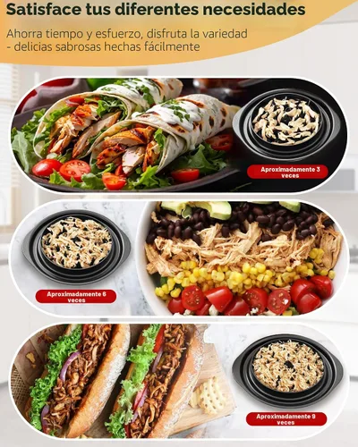 Vista 3 de AveFare - Trituradora de pollo grande de 11 pulgadas, torsión, trituradora de carne Negro