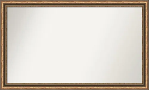 Vista 73 de Amanti Art Espejo de baño de bronce para sobre fregadero, 24 x 24 pulgadas, espejo de tocador cuadrado estrecho de bronce Manhattan, marco de madera