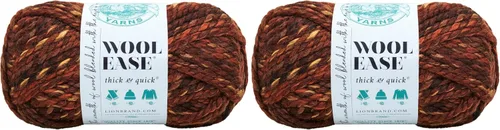 Vista 174 de Lion Brand Yarn - Ovillo de lana Wool-Ease Thick & Quick color fuerza aérea Super Bulky Wool Acrylic Blend Fiber for Soft Hats, Sweaters, Chunky