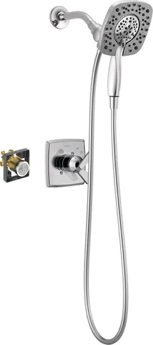 Vista 13 de Delta Ashlyn Serie 17 - Juego de grifo de ducha de doble función con cabezal de ducha dual 2 en 1 In2ition con rociador de mano, kit de ajuste