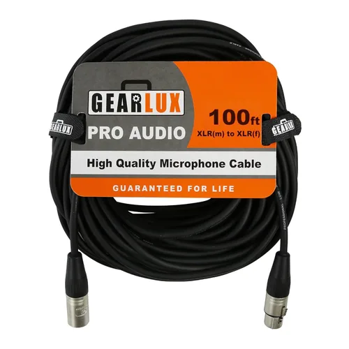 Vista 24 de Gearlux – Cable de micrófono XLR, completamente balanceado, macho a hembra, 25 pies - Paquete de 3