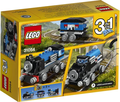 Vista 3 de Tren expreso azul de LEGO Creator 31054 Juego de construcción.