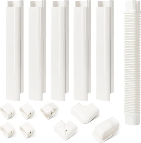Vista 9 de Kit de cubierta de conjunto de líneas de 3" de ancho y 7.5 pies de largo para aires acondicionados mini split, cubierta de línea delgada de PVC