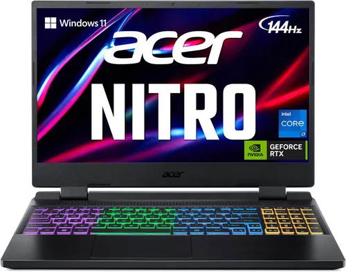 Vista 17 de Acer Nitro 5 AN515-58-525P Laptop para juegos Intel Core i5-12500H GPU NVIDIA GeForce RTX 3050 Laptop Pantalla IPS FHD de 15.6 pulgadas 144Hz