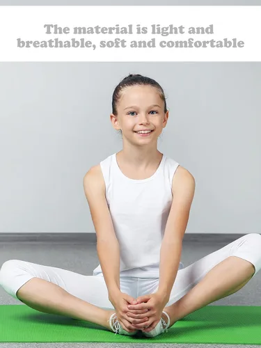 Vista 4 de SATINIOR 4 piezas de camisetas sin mangas de danza para niñas, espalda cruzada, ropa de baile para niñas