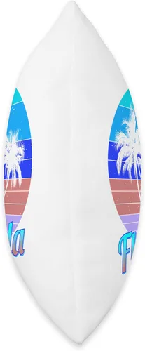 Vista 2 de Cape Coral Florida Retro Tropical Palm Trees Vacation Throw Pillow