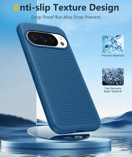 Vista 551 de FNTCASE Funda para iPhone 17 Pro: Fundas delgadas translúcidas de color azul claro compatibles con MagSafe, protección completa de la cámara