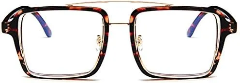 Vista 2 de Kyiduo Retro Square Gafas de sol de gran tamaño Unisex doble marco gafas