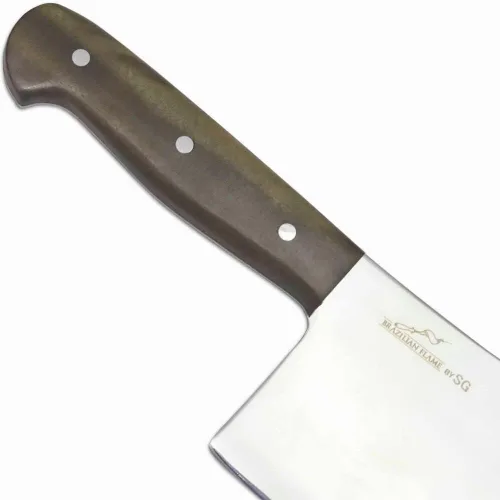 Vista 5 de Brazilian Flame Cuchillo de carnicero para chef, hoja de acero inoxidable 420C de 10 pulgadas, ultra afilado, mango ergonómico, resistente