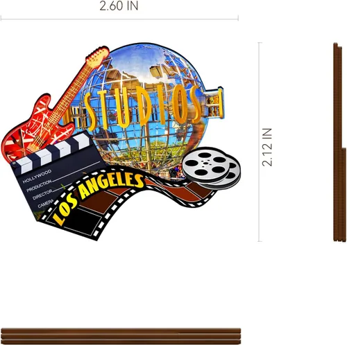 Vista 3 de Imán de madera de Los Ángeles de Estados Unidos 3D para nevera, recuerdos coleccionables, decoración hecha a mano, artesanías 2
