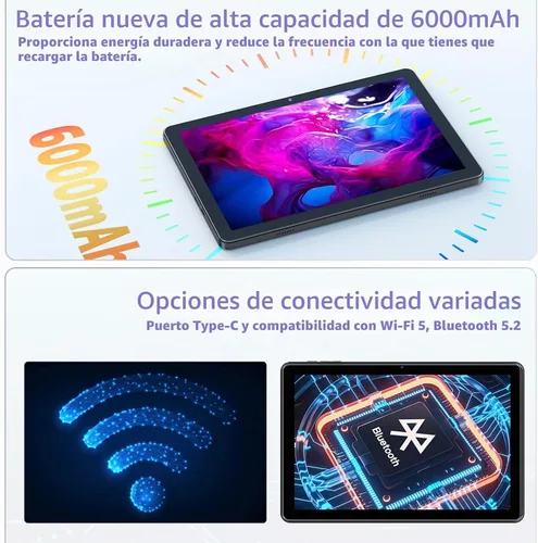 Vista 5 de Tabletas de 10 pulgadas, Android 15 GMS con 18 GB de RAM+128 GB Android 15 OS Gemini AI Google GMS Certificado 18GB RAM 128GB ROM T310 Octa-Core