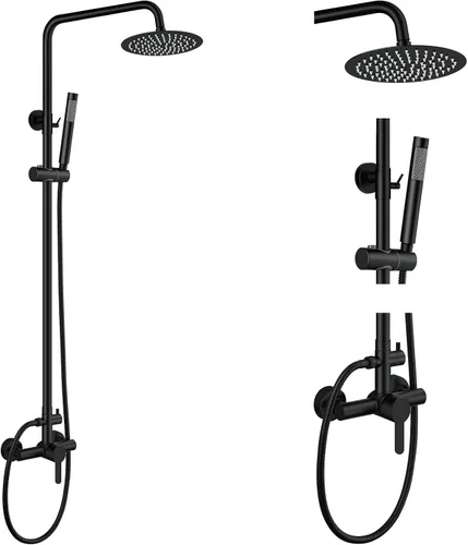 Vista 10 de Aolemi Grifo de ducha exterior SUS304 Conjunto combinado de accesorios de ducha de acero inoxidable, Kit de cabezal de ducha de lluvia de 8