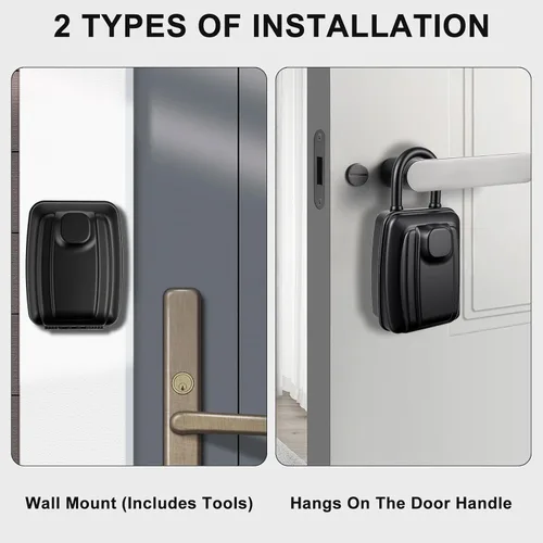 Vista 2 de HOMELYLIFE Caja de bloqueo de llave para exterior, caja de seguridad impermeable para montaje en pared con combinación reiniciable de 12 dígitos