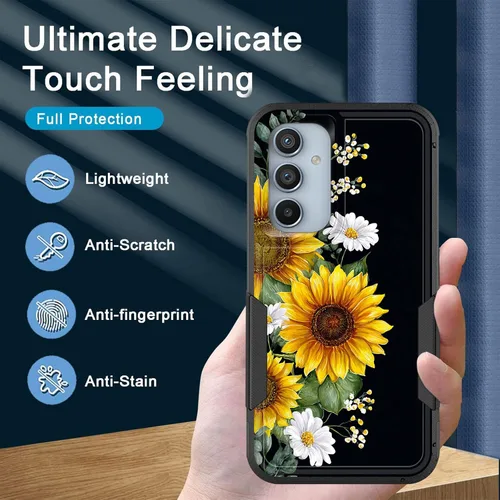 Vista 521 de Funda para Galaxy A14 5G, resistente de doble capa híbrida de policarbonato duro, goma suave, a prueba de golpes, funda protectora resistente