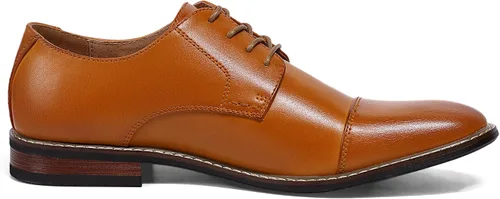 Vista 4 de Mofri Zapatos de gamuza Oxford para hombre, zapatos de vestir con punta de ala para todas las ocasiones, impermeables, plantilla de látex