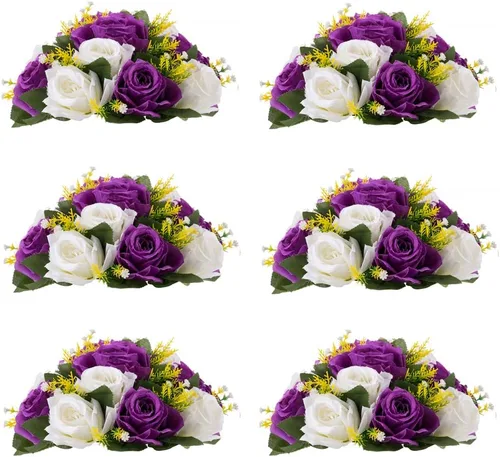 Vista 15 de Centros de mesa de flores para mesas de boda: decoraciones de mesa de Halloween, bolas de flores negras, centros de mesa para compromiso, ceremonia