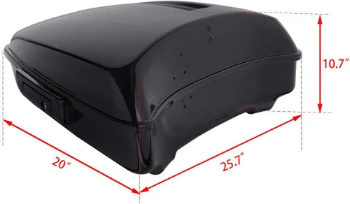 Vista 2 de TCT-MOTORPARTS Soporte Completo Negro de Maletero de Equipaje Cortado para Tour y Respaldo de Montaje Compatible con Harley Road Glide Street Glide