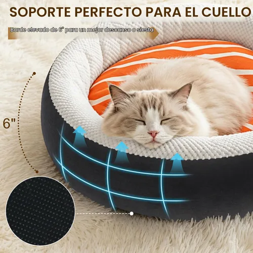 Vista 5 de Cama de sushi para gatos, cama calmante para perros pequeños, 21 B-Sushi