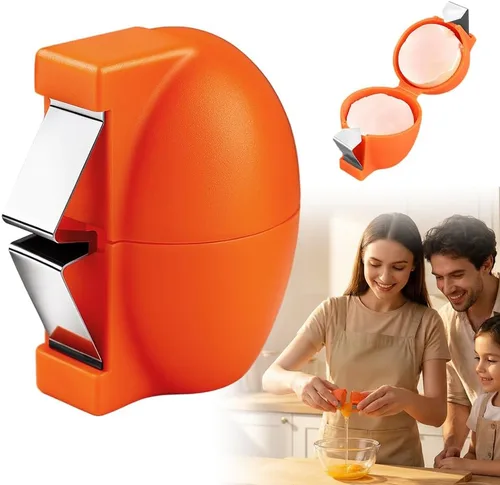 Vista 9 de Abridor de cáscara de huevo, herramienta de acero inoxidable, separador de huevos multifuncional para huevos crudos y duros, pelador de huevos