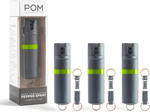 Vista 32 de POM Pepper Spray Keychain, Quick Key Release for Instant Access, Flip Top Safety, Maximum Strength OC Formula with UV Marking Dye, 25 Bursts, 10 ft