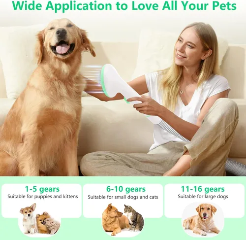Vista 4 de Towallmark Removedor multiusos de pelo de mascotas, aspiradora de pelo de perro con potencia de admisión de 135 W, cortadora de perros de bajo