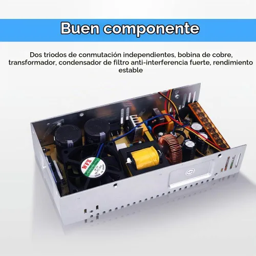Vista 6 de Convertidor de voltaje de corriente CC ajustable AC 110V-220V a DC 0-48V 10A