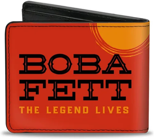 Vista 2 de Buckle-Down Billetera plegable para hombre, Star Wars The Book of Boba Fett, 4.0 x 3.5 pulgadas, Star Wars el libro de Boba Fett, Billetera plegable