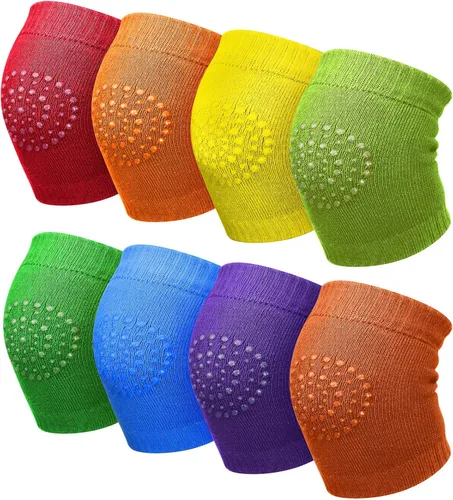 Vista 3 de 8 pares de rodilleras antideslizantes unisex para bebés para aprender a gatear calcetines para bebés
