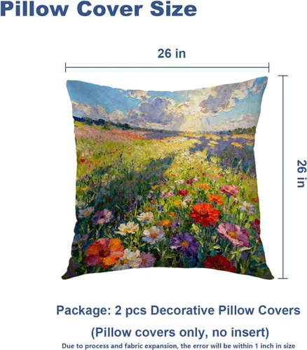 Vista 375 de Batmerry Autumn Pumpkin Templeton Throw Pillow Covers, Green Leaves Paths Forests Decorative Pillow Covers Digital Printing Blended for Couch Sofa