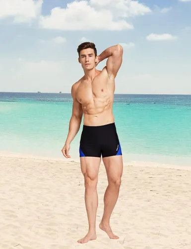 Vista 6 de BALEAF Traje de baño deportivo de pierna cuadrada para hombre
