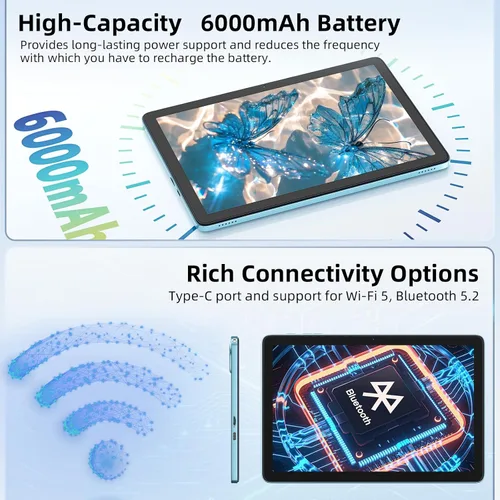 Vista 4 de Tablet Android 15 de 10 pulgadas, 24GB RAM 128GB ROM, Tabletas con Funda de Teclado Ratón Stylus, 1TB Expandible, Octa-Core 6000mAh 1280x800 IPS HD