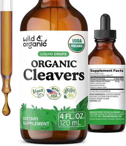 Vista 10 de USDA Organic Cleavers Gotas de drenaje linfático - Extracto de cuchillas - 2 oz
