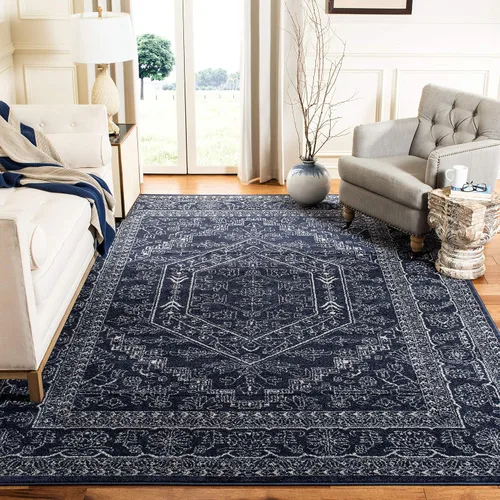 Vista 35 de SAFAVIEH ADR108B - Tapete de la colección Adirondack, 2 pies 1 pulgada x 6 pies, marfil y plateado, diseño de medallón oriental, no desprende