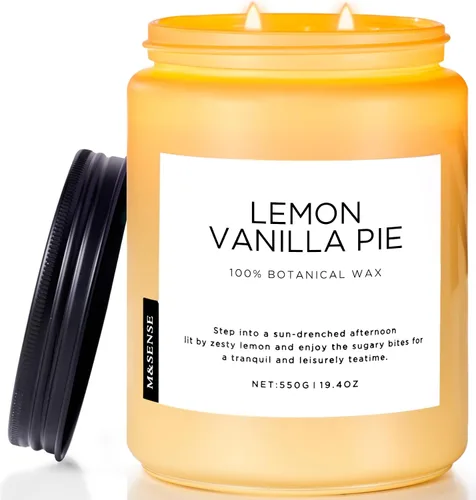 Vista 25 de M&SENSE Vela de crema naranja para renovación del hogar y aroma primaveral, vela de cera de soja de 19.4 onzas con 110 horas de tiempo