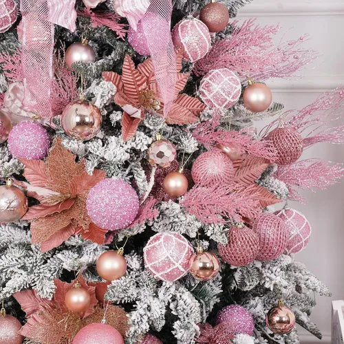 Vista 6 de 12 adornos de bola de Navidad de 3.15 pulgadas, con lentejuelas, inastillables, adornos decorativos para colgar en árboles de Navidad, fiestas