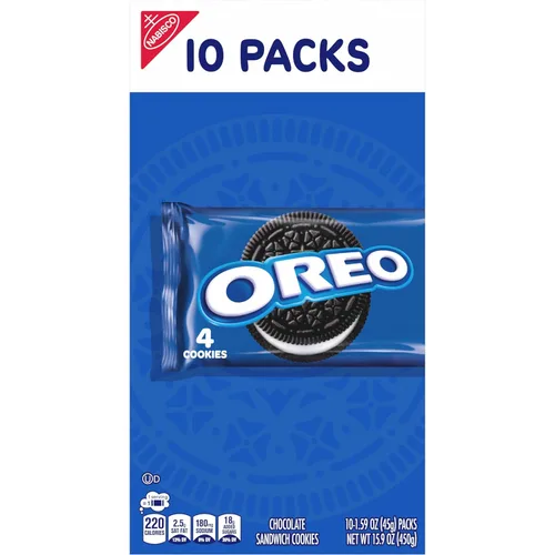 Vista 20 de OREO Galletas de sándwich de chocolate, 40 paquetes de aperitivos (4 galletas por paquete, 4 cajas)