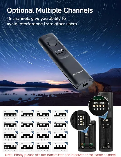 Vista 2 de Liberación remota del obturador de la cámara inalámbrica: [164 pies] Accesorios de control de radio para Canon Rebel T7 T6 T5 T8i T7i SL3 EOS R RP