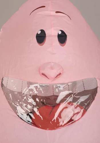 Vista 4 de Disfraz inflable de capitán para adultos, disfraz de superhéroe calvo hilarante, capa y ropa