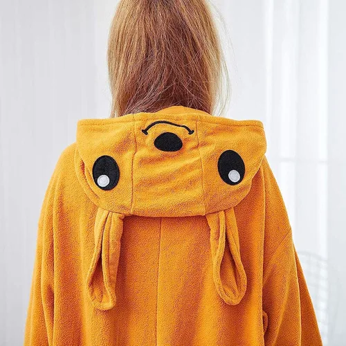 Vista 5 de Lizxun Disfraz de canguro para Halloween, Navidad, rendimiento de manga larga, sudadera con capucha suelta con cola