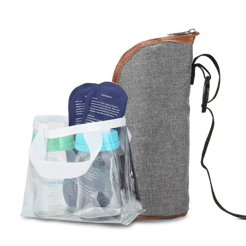 Vista 6 de Semme Calentador de bolsas de leche materna de viaje, biberones, bolsa calentadora de biberones, calentador portátil de bebidas y biberones, ideal