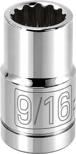 Vista 18 de Powerbuilt 642303 1/2" Dr. 12 Pt. SAE Socket estándar, 11/16