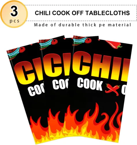 Vista 4 de PHOGARY Mantel de cocina de chile para decoración de chile, manteles de chile desechables, mantel de cocina de chile para una fiesta, suministros