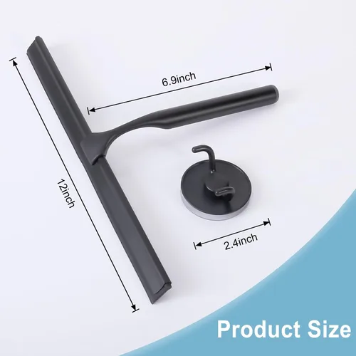 Vista 6 de LUXEAR Escobilla de ducha, escobilla de 12 pulgadas para puerta de cristal de ducha, escobilla de acero inoxidable multiusos para baño, puertas