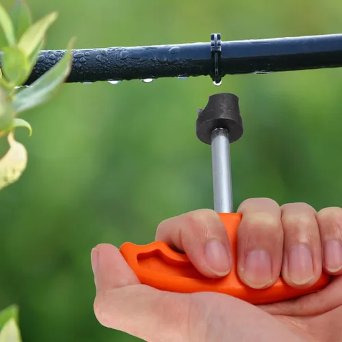 Vista 7 de Yardwe - Herramienta perforadora de orificio de riego por goteo con agarre ergonómico para instalación de tubos de polietileno y rociadores