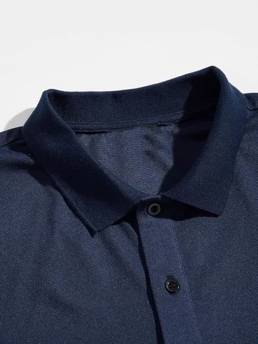 Vista 4 de Milumia Camisa polo de manga corta con cuello de contraste para hombre